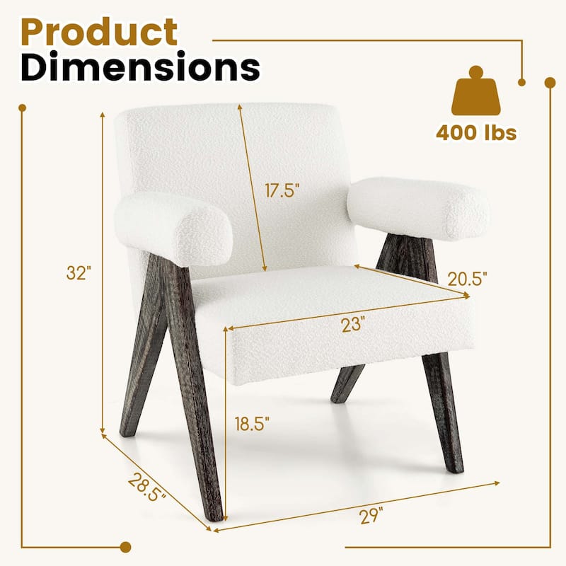Set of 1/2 Modern Mid Century Accent Chair Upholstered Armchair
