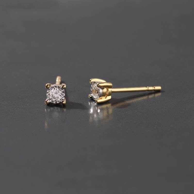 1/20ct - 3/4ct TDW Diamond Stud Earrings in Silver for Women - 1/20 ct - Yellow
