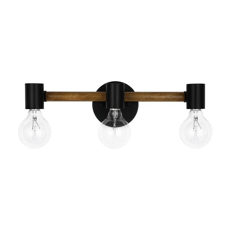 3-Light Industrial Farmhouse Bathroom Vanity Light Wall Sconce - 17.3 Inches
