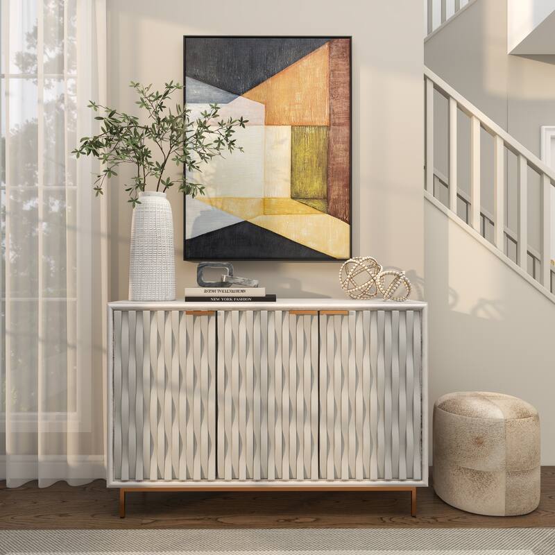 White Metal Handmade Beaded Geometric Decorative Sculpture (Set of 2)