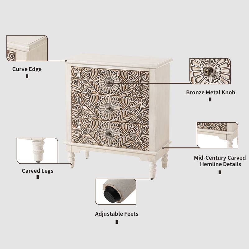 COSIEST Set of 2 Solid Wood Buffets and Sideboards Storage Cabinets