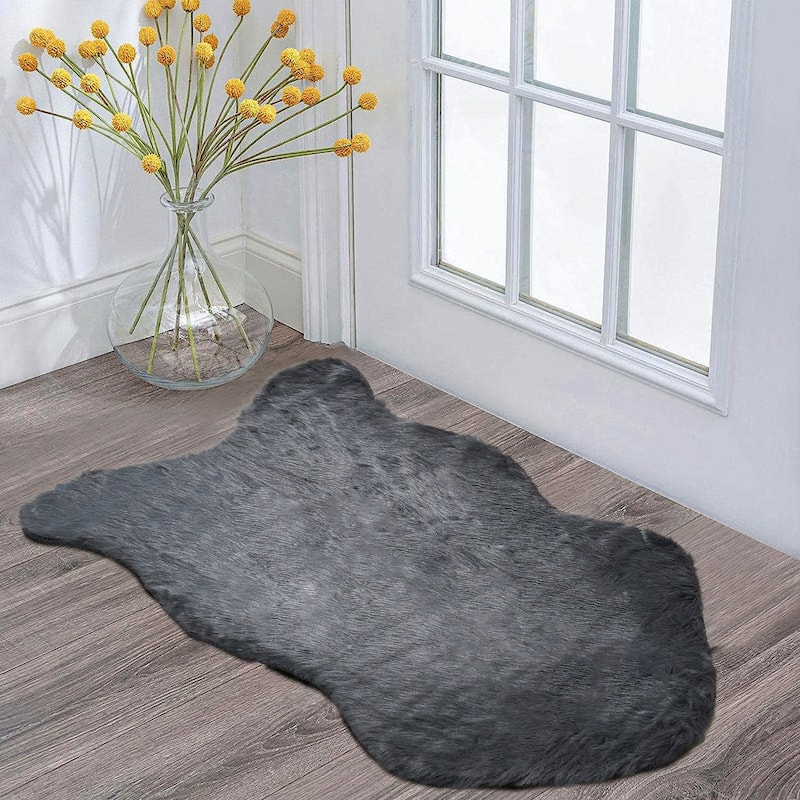 Serenta Shag Sheepskin Silky FauxFur Area Rug Sofa Decor - 24" x 36" - 24" x 36"