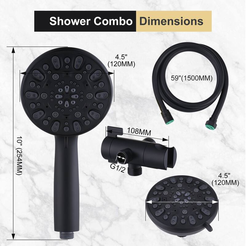 WOWOW 7-Spray 4.5 in. Dual Shower Head and Handheld Shower Head