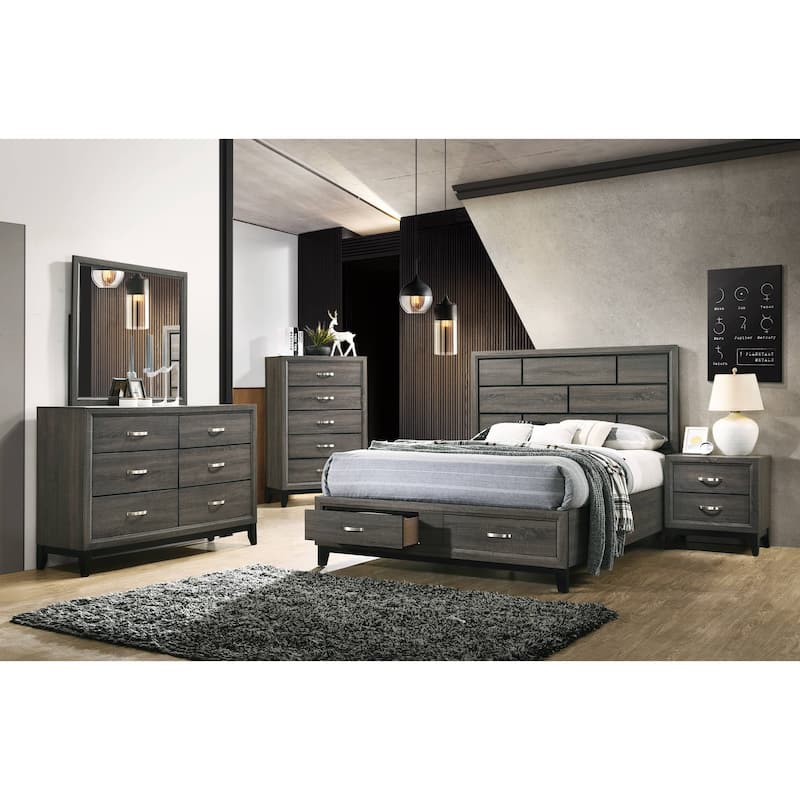 Vallendale Weathered Grey 2-Drawer Storage Bed