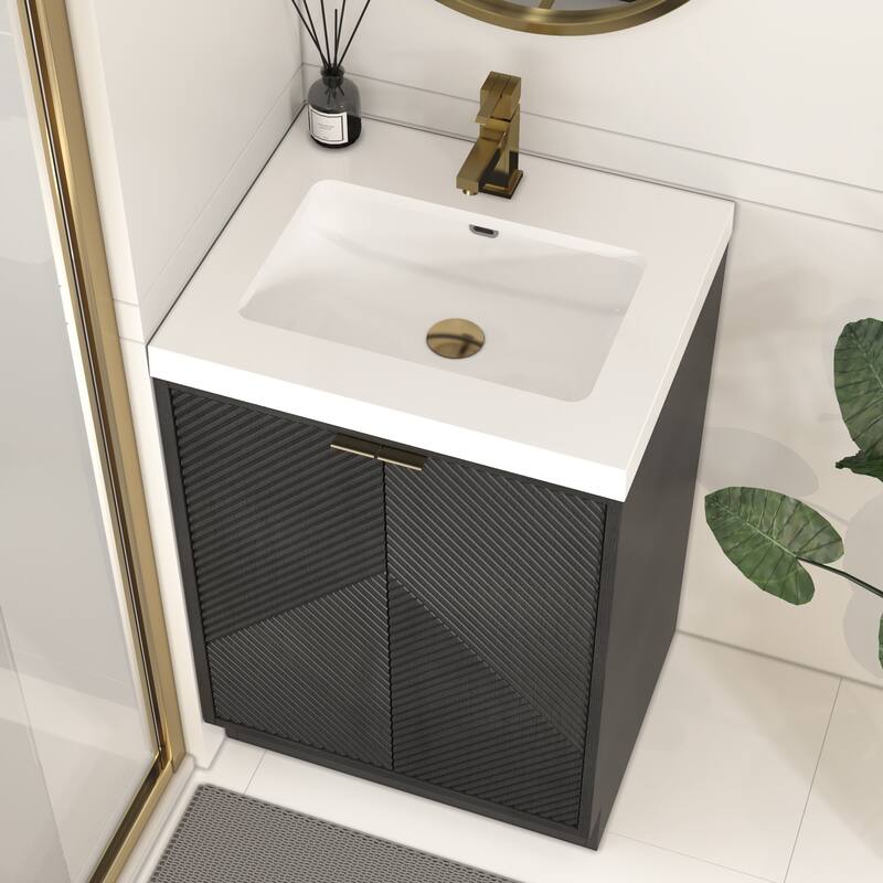 Milano 30" Freestanding Bathroom Vanity with White Acrylic Sink