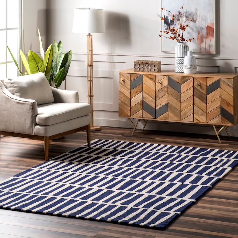 Nuloom Roxane Contempoary Striped Area Rug - 3' x 5' - Navy