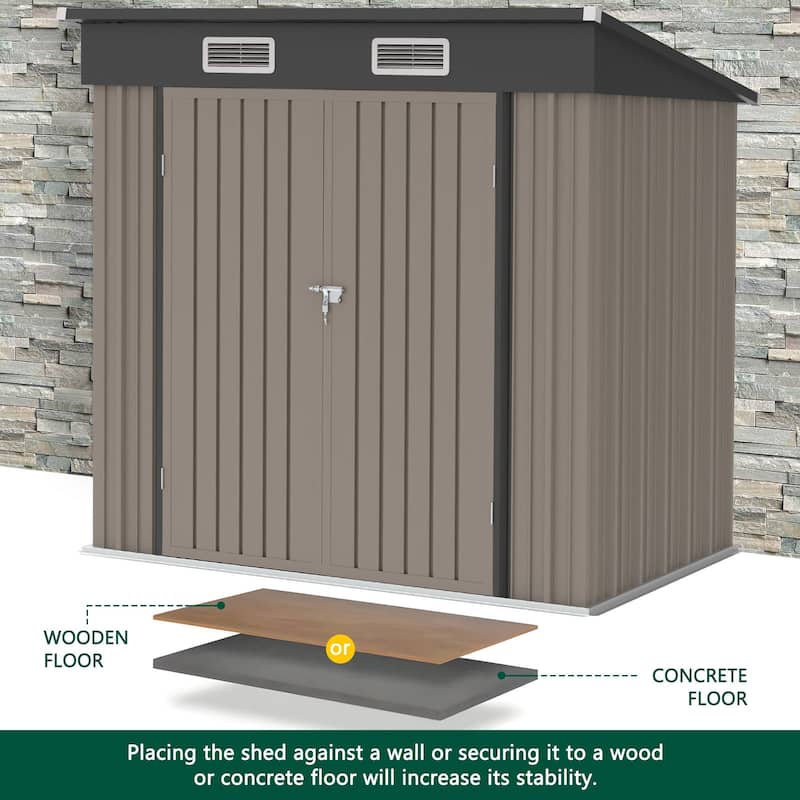 Upgrade 6 ft. W x 4 ft. D Galvanized Steel Outdoor Metal Storage Shed