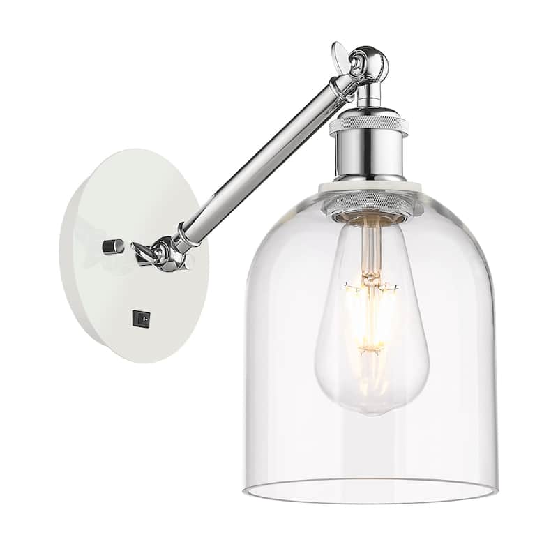 Innovations Lighting 317-1W-10-6 Bella Sconce Bella 10" Tall Wall - White Polished Chrome / Clear