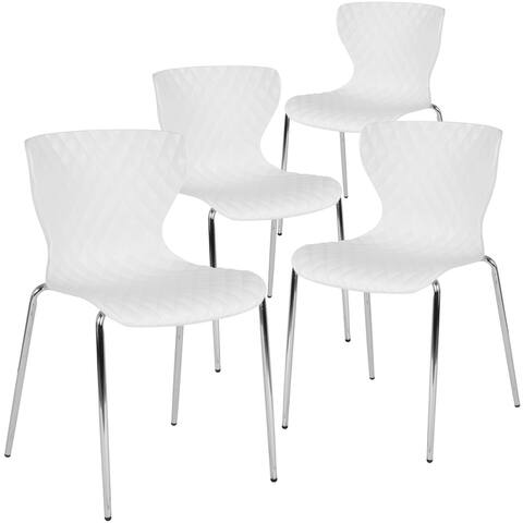 4 Pack Contemporary Design Plastic Stack Chair