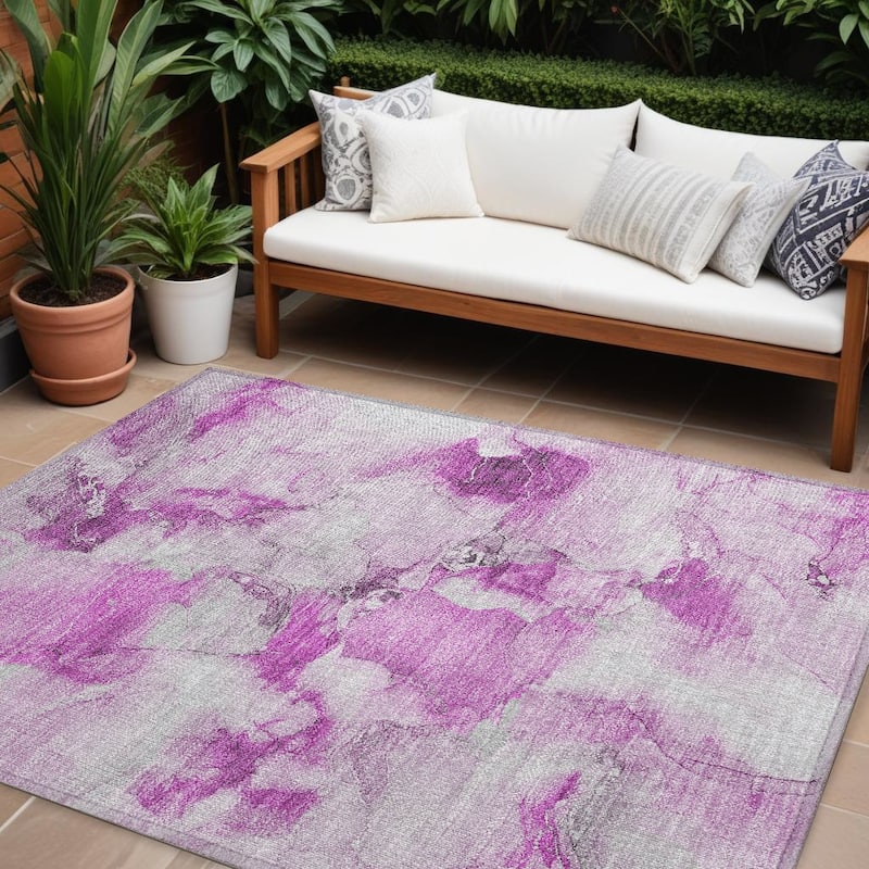 Daso Contemporary Abstract Weather Resistant Timeless Fusion Outdoor Rug - 10' X 14' - Multi