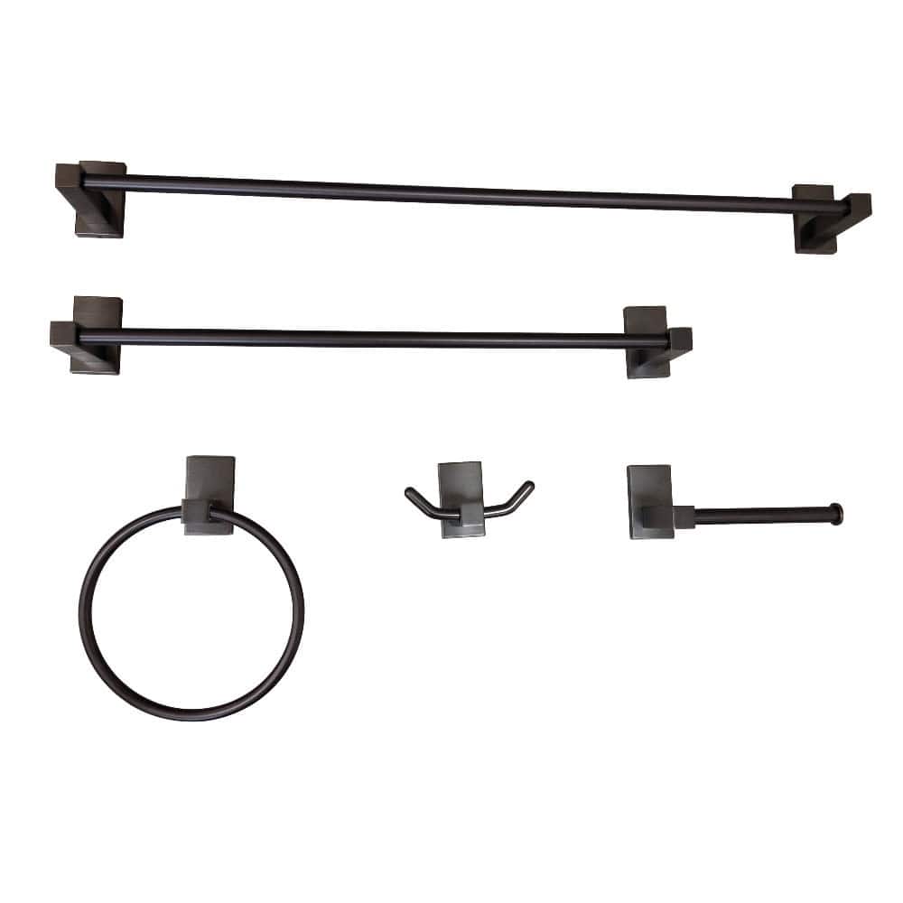 Kingston Brass Continental 5 Piece Bathroom Package with 18" and 24"