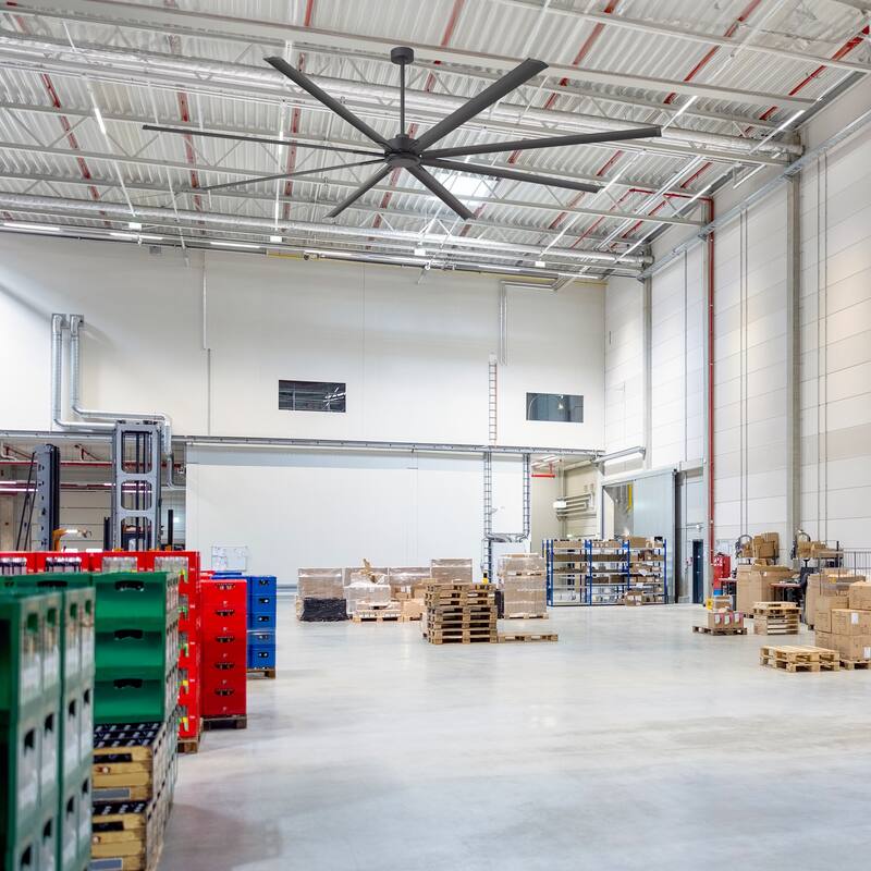 120" Indsutrial Extra Larger HVLS Commercial Ceiling Fan with Remote and Aluminum Blades