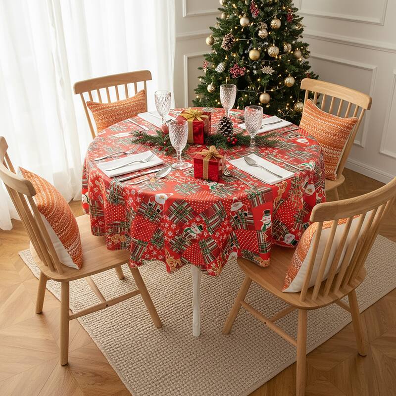 Ray Star Happy Christmas tablecloth Festival - Red Elk