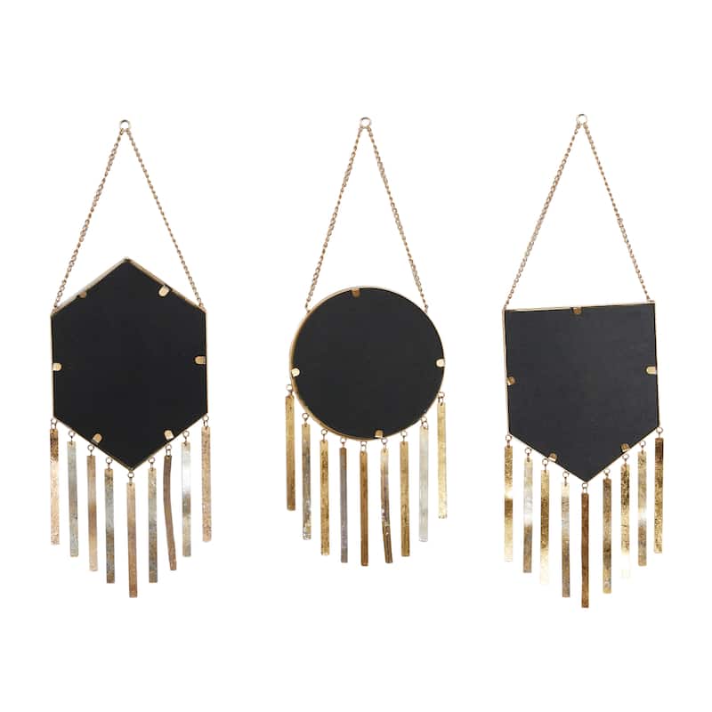 Gold Iron Farmhouse Wall Mirror (Set of 3) - 8 x 0 x 27