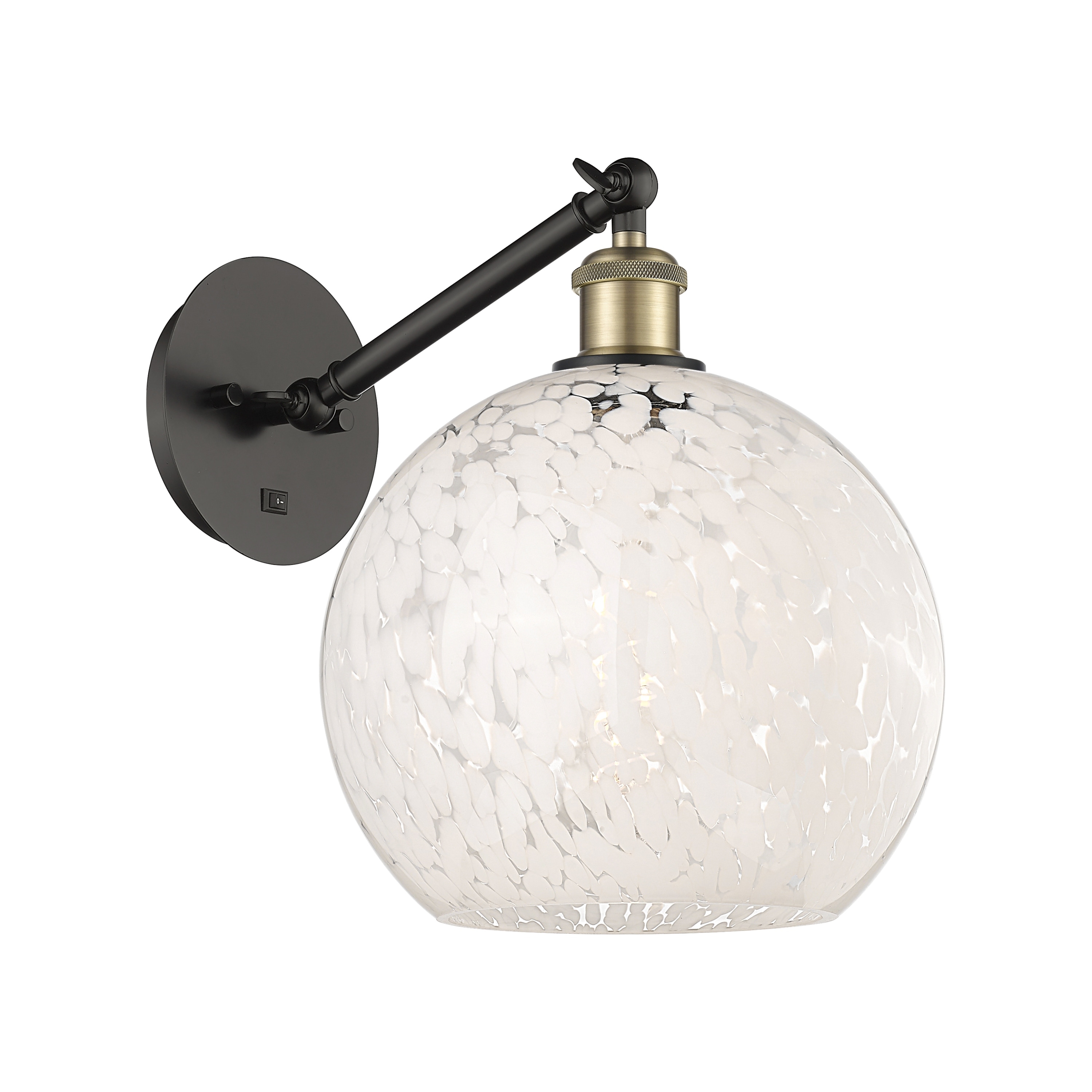 Innovations Lighting Endless Possibilities Ballston - White Mouchette - 1 Light 10" Adjustable Sconce - Arm Adjusts Up and Down