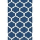 preview thumbnail 32 of 32, Hand-Woven Esme Moroccan Trellis Reversible Flatweave Wool Rug - 4' x 6' Blue/Ivory
