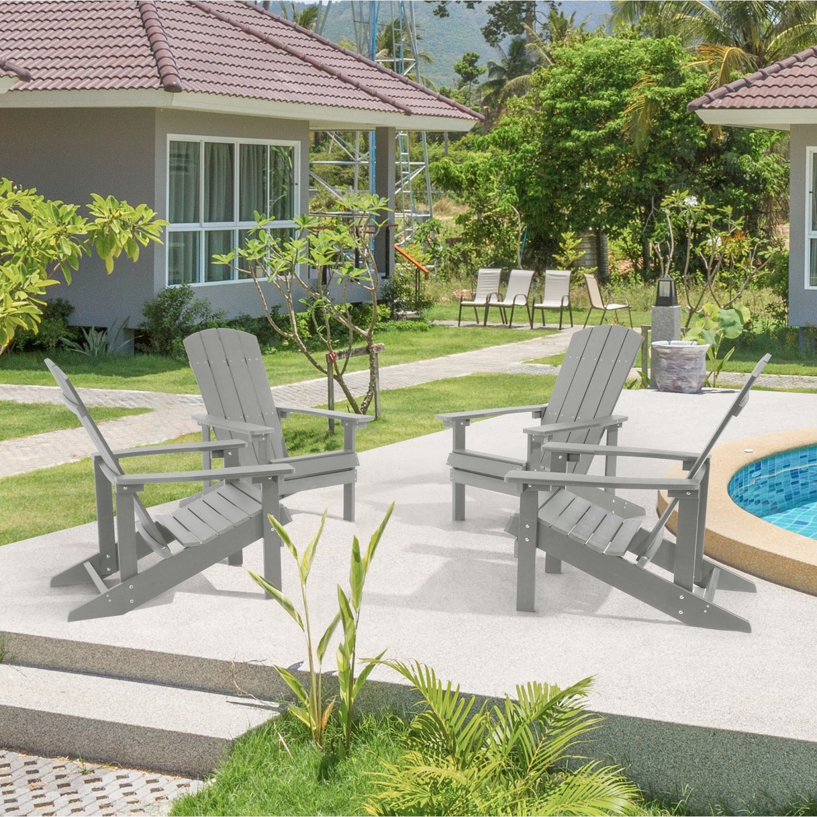 Plastic adirondack chairs hotsell set of 4