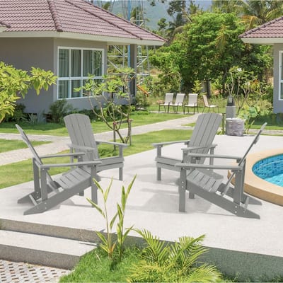 Recycled Plastic Modern Outdoor Adirondack Chair Set of 4 by LIVOOSUN