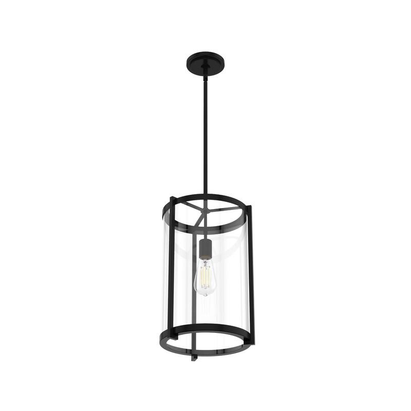 Hunter Astwood 1-Light Pendant - Kitchen Island, Dining Room, Entry - Art Deco, Contemporary, Clear Glass