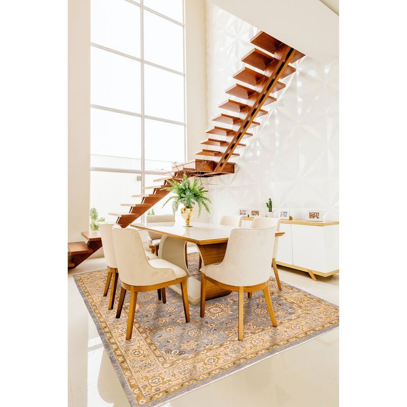 ECARPETGALLERY Hand-knotted Finest Oushak Light Denim Blue Wool Rug - 7'10 x 9'11