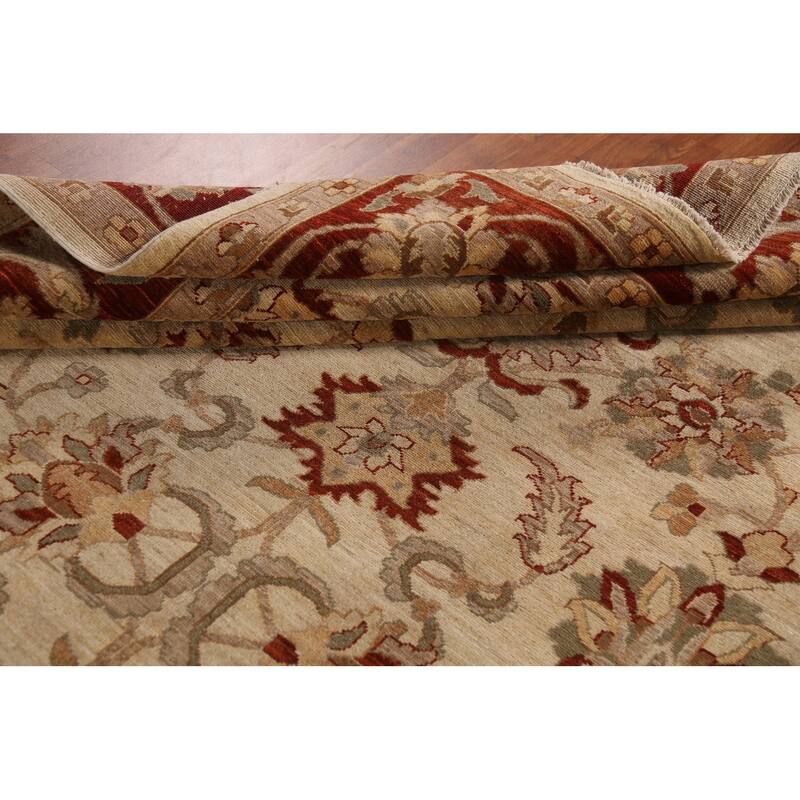 All-Over Floral Chobi Peshawar Rug Hand-Knotted Wool Carpet - 9'0"x 11'9"