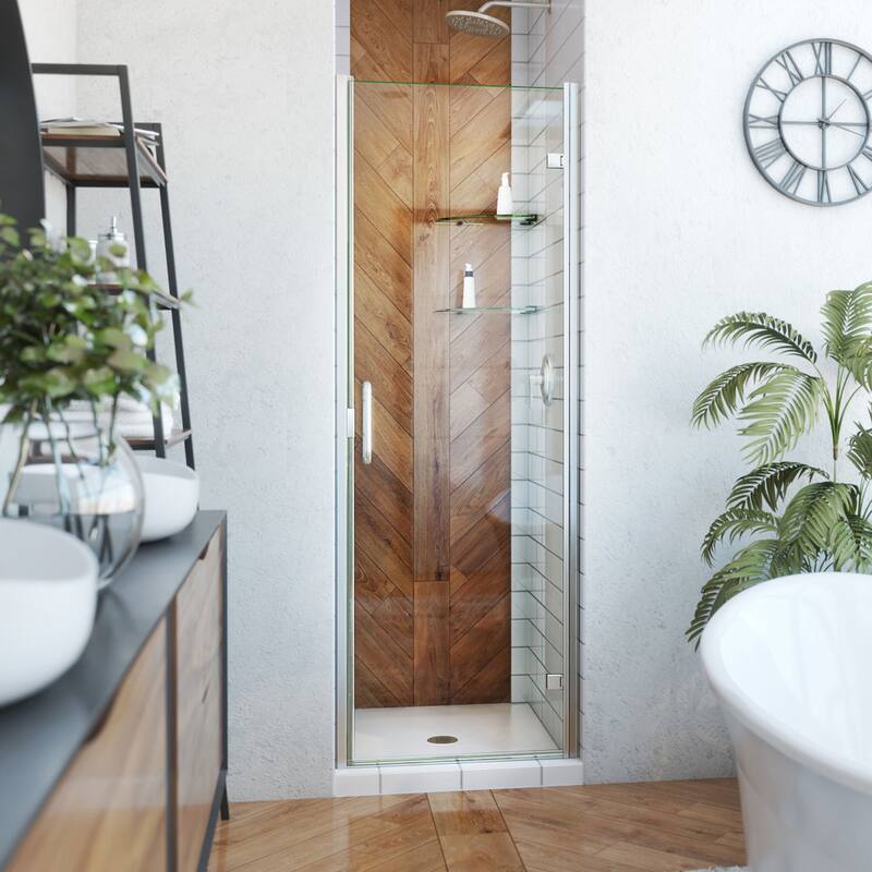 DreamLine Alliance Swing 24 in. W x 72 5/8 in. H Semi-Frameless Swing Shower Door in Brushed Nickel and Clear Glass