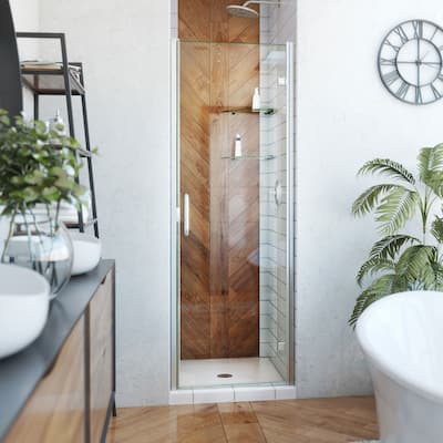 DreamLine Alliance Swing 24 in. W x 72 5/8 in. H Semi-Frameless Swing Shower Door in Brushed Nickel and Clear Glass