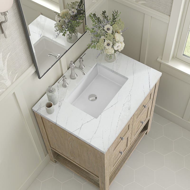 James Martin Vanities Breckenridge 30" Single Vanity, Whitewashed Oak