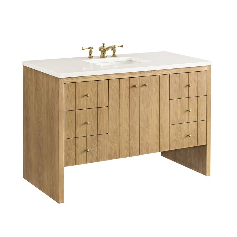 James Martin Vanities 435-V48-3WZ Hudson 48" Free Standing Single - Light Natural Oak - Oak Finish