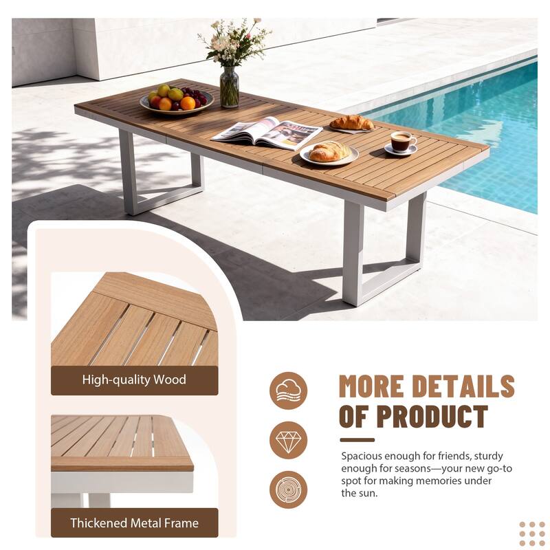 9-Piece Modern Aluminum Outdoor Dining Set with 8 Patio Dining Chairs