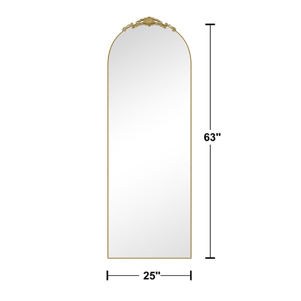 Vintage Arched Full Length Standing Mirror Vanity Floor Mirror