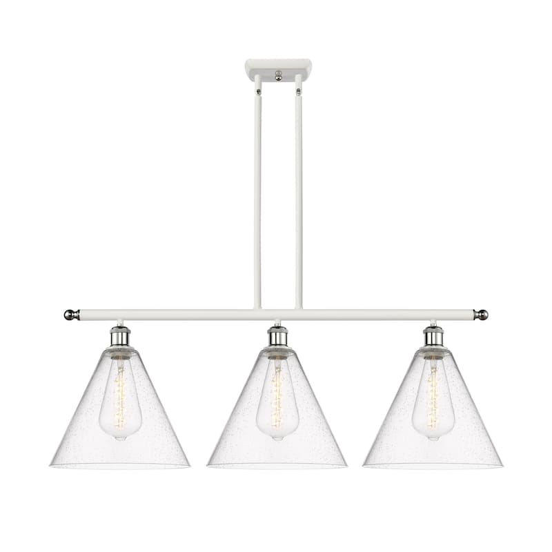 Innovations Lighting 516-3I-14-39 Berkshire Linear Berkshire 3 Light - White and Polished Chrome / Seedy