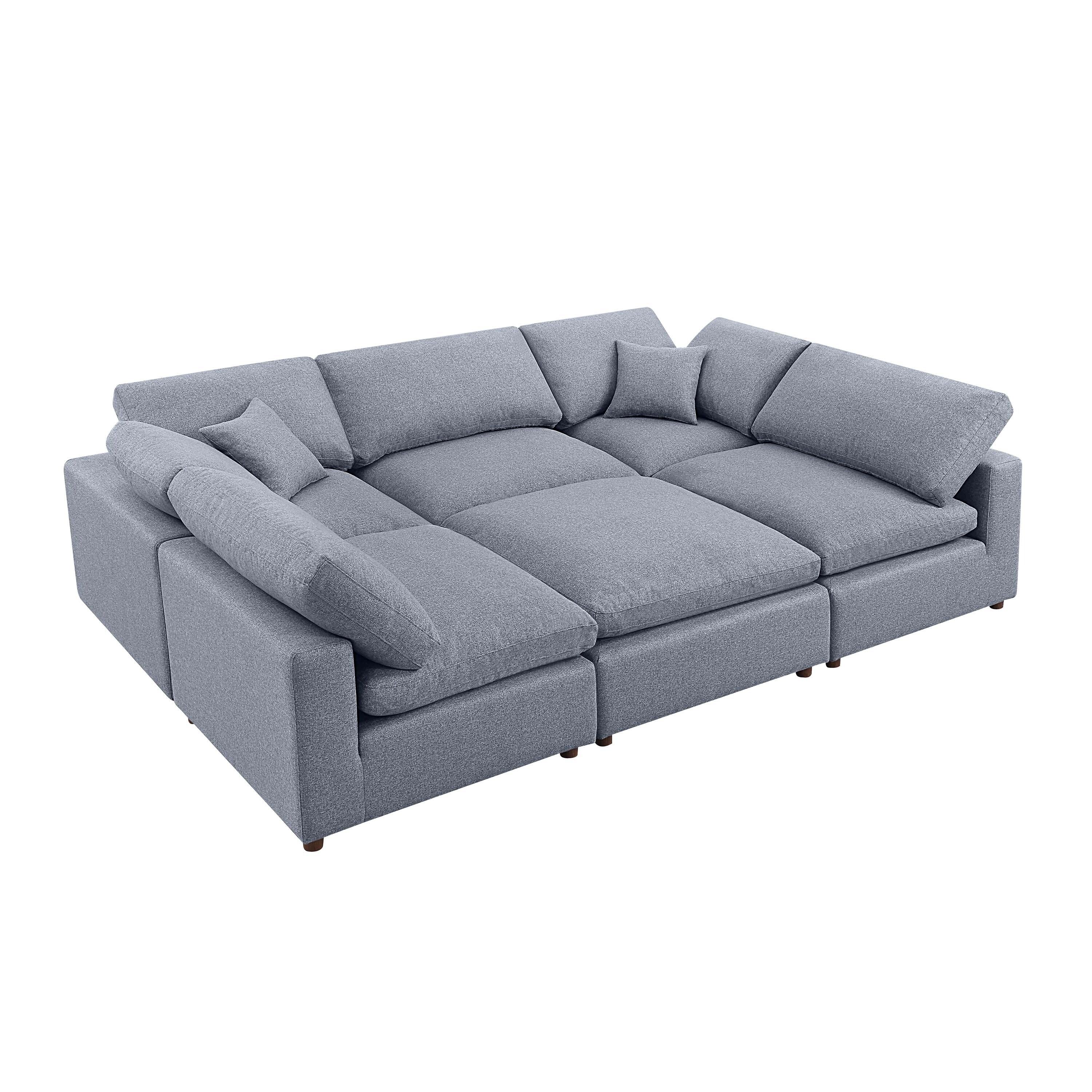Meridian Furniture Serene Linen Deluxe Cloud Modular Down Filled Overstuffed 117 Meridian Furniture Serene Linen Deluxe Cloud Modular Down Filled Overstuffed 117