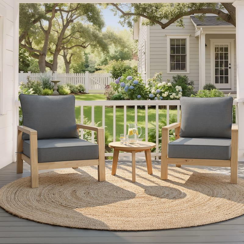 Crestlive Products Outdoor Premium Deep Seat Cushion Set - 2PC - Light Grey