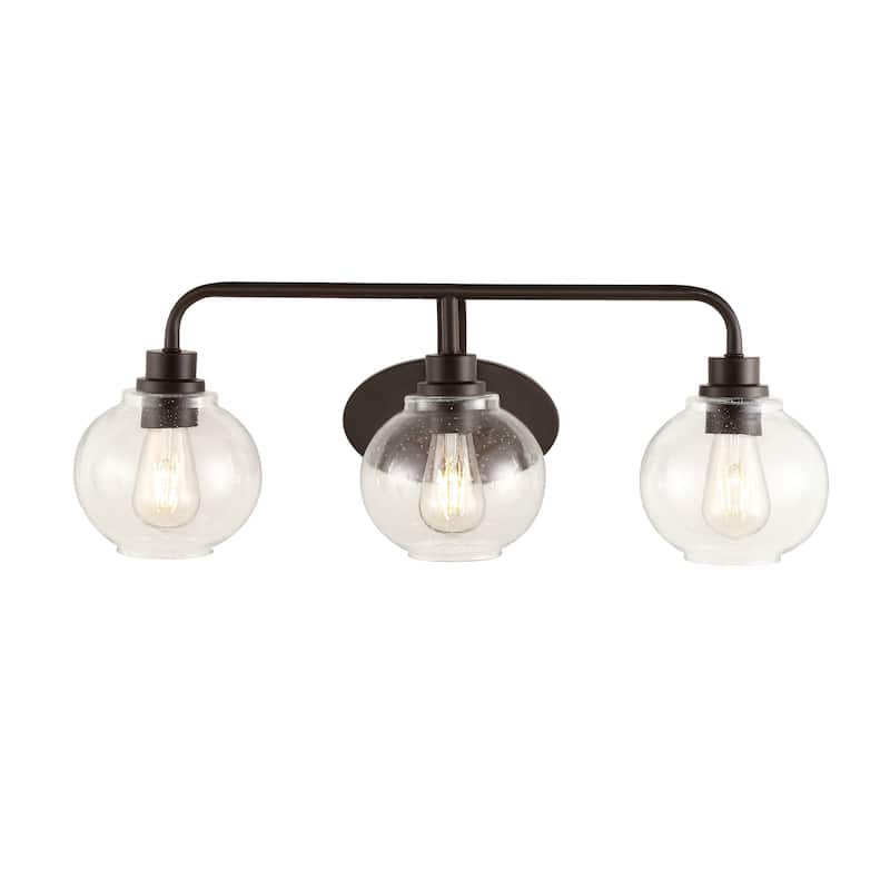Staunton Iron/Seeded Glass Cottage Rustic LED Vanity Light, by JONATHAN Y