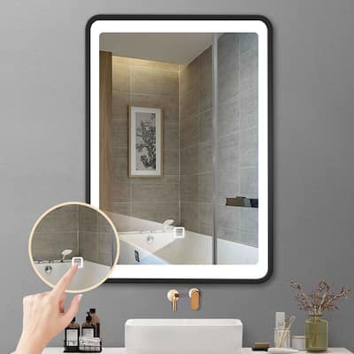 24" Aluminum LED Bathroom Mirror Wall Medicine Cabinet