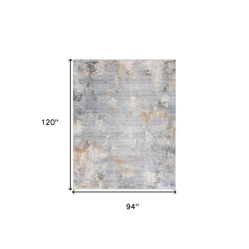 Abstract Modern Stain Resistant with Fringe Area Rug - 120' X '94' X '0.25