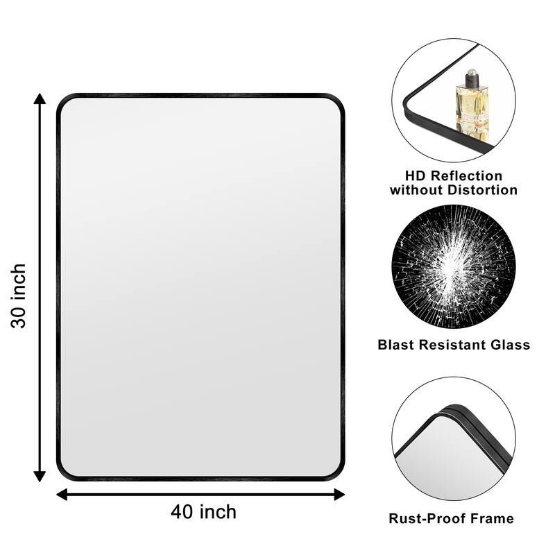 2 Pack Bathroom Rectangle Mirror Wall Mounted