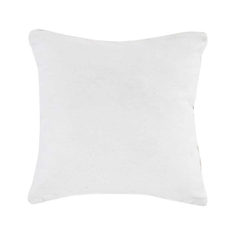 Sevita Ivory and Jute Striped and Bordered Throw Pillow