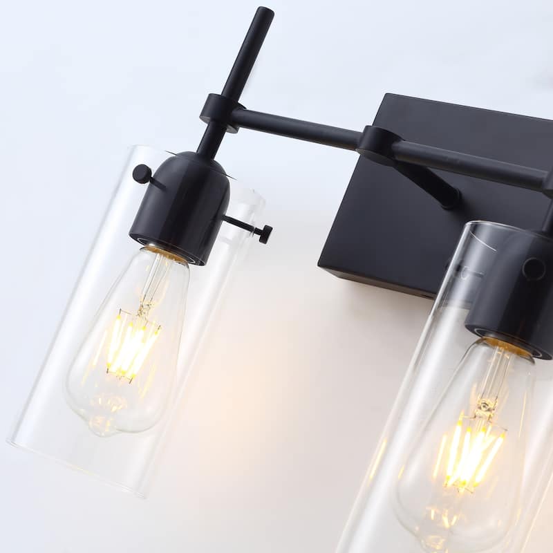 Modern Cylinder Clear Glass Shade Bathroom Vanity Light