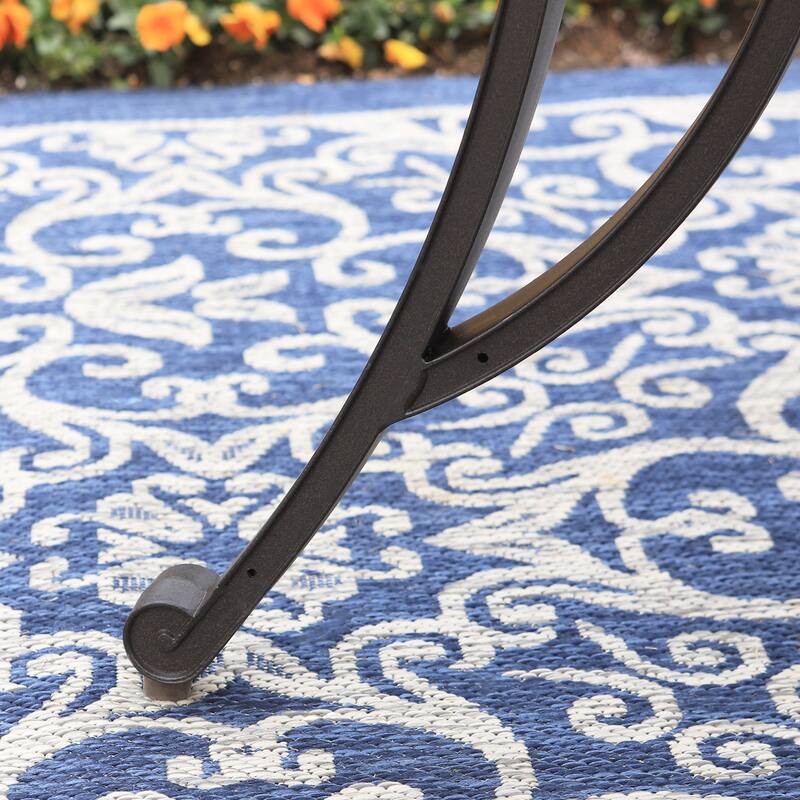 MAISON ARTS 7-Piece Cast Aluminum Patio Dining Set with Round Dining Table & 6 Dining Chairs