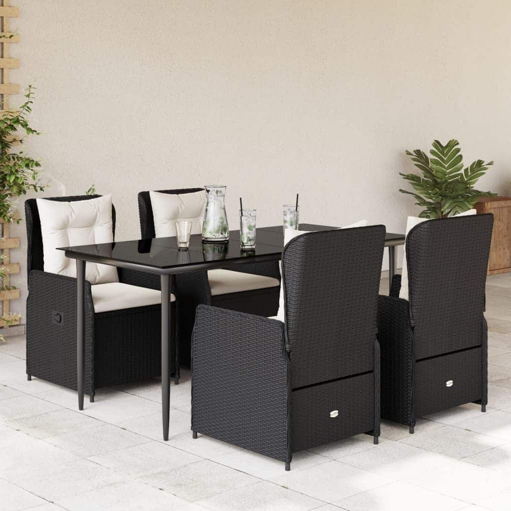 vidaXL Garden Dining Set Black - 31.5 x 63.0 x 29.1 in