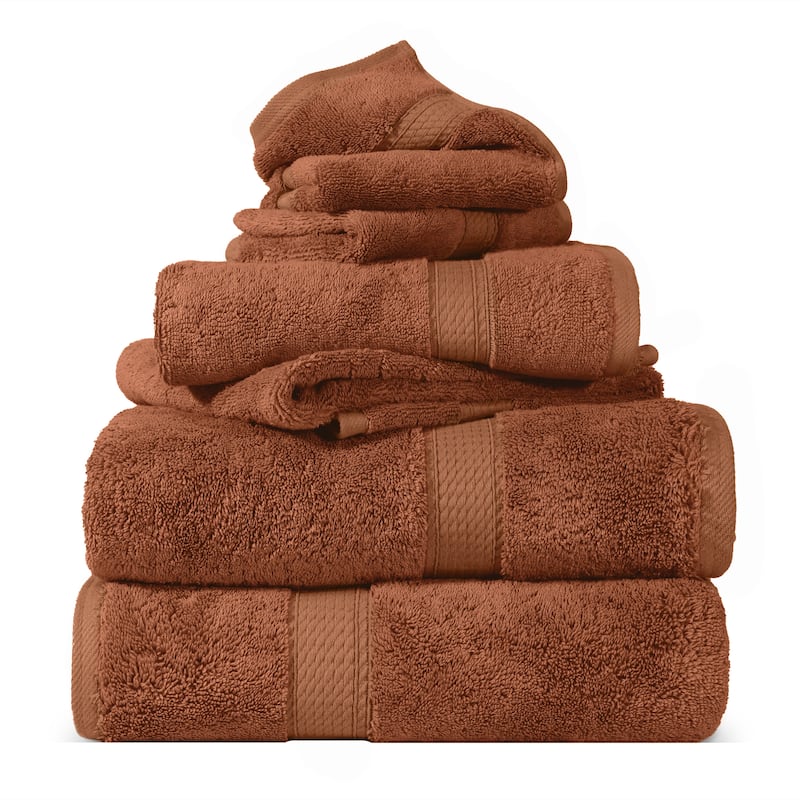 Superior Egyptian Cotton 6 Piece Towel Set Ultra Plush & Absorbent Bath, Hand & Face Towels, Heavyweight Spa Quality