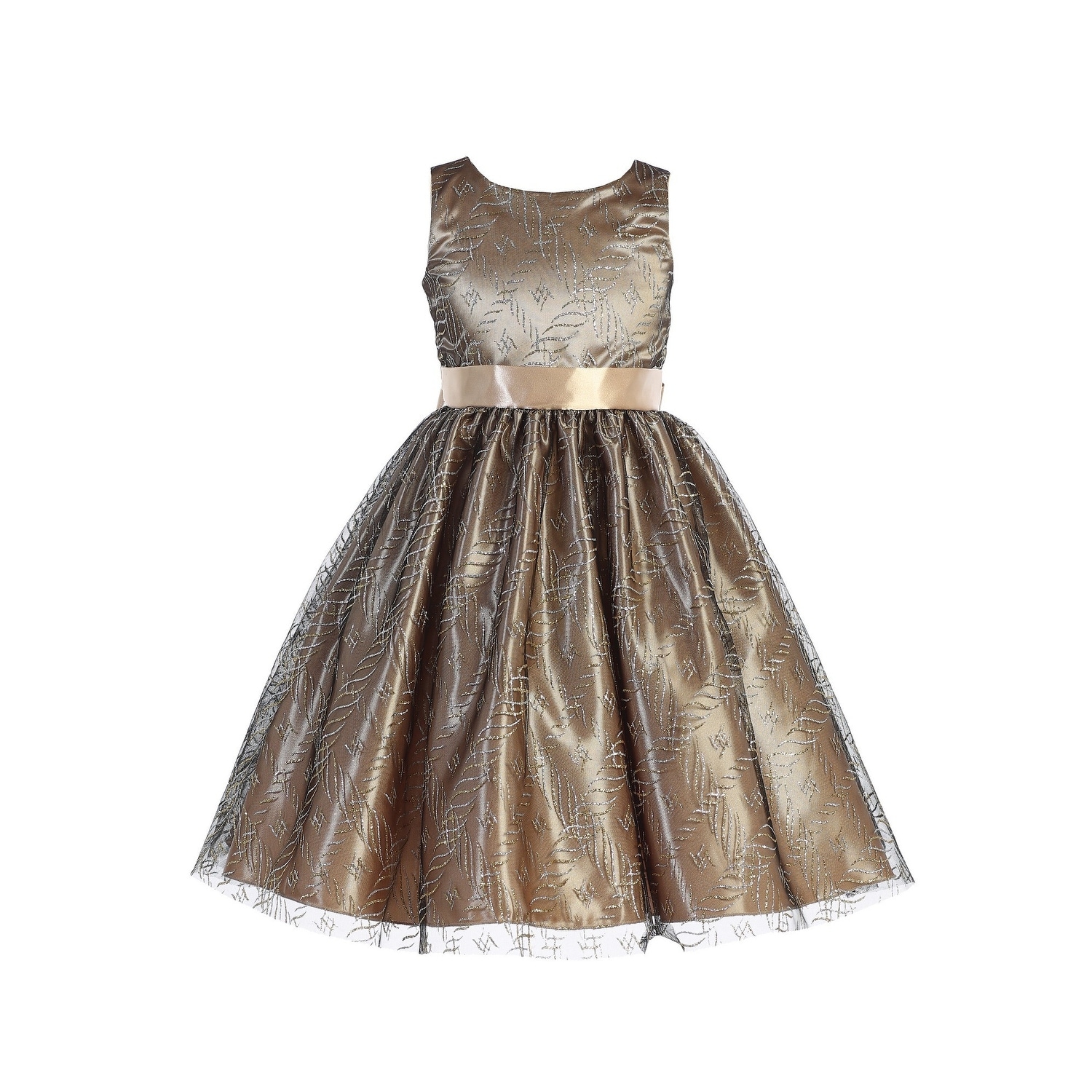 girls gold flower girl dress
