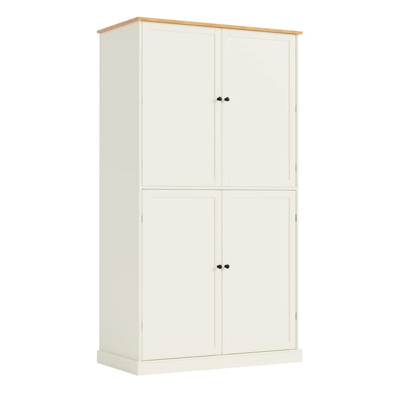 71" Tall Kitchen Pantry Cabinet with 2 Drawers,2 Adjustable Shelves, 8 Door Shelves