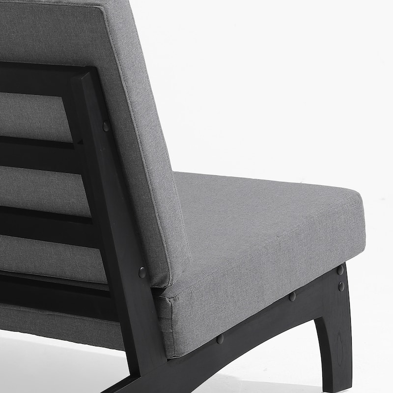 4 Piece Outdoor Wood Loveseat Chair Conversation Set with Cushion