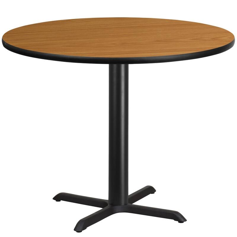 42'' Round Laminate Table Top with 33'' x 33'' Bar Height Table Base