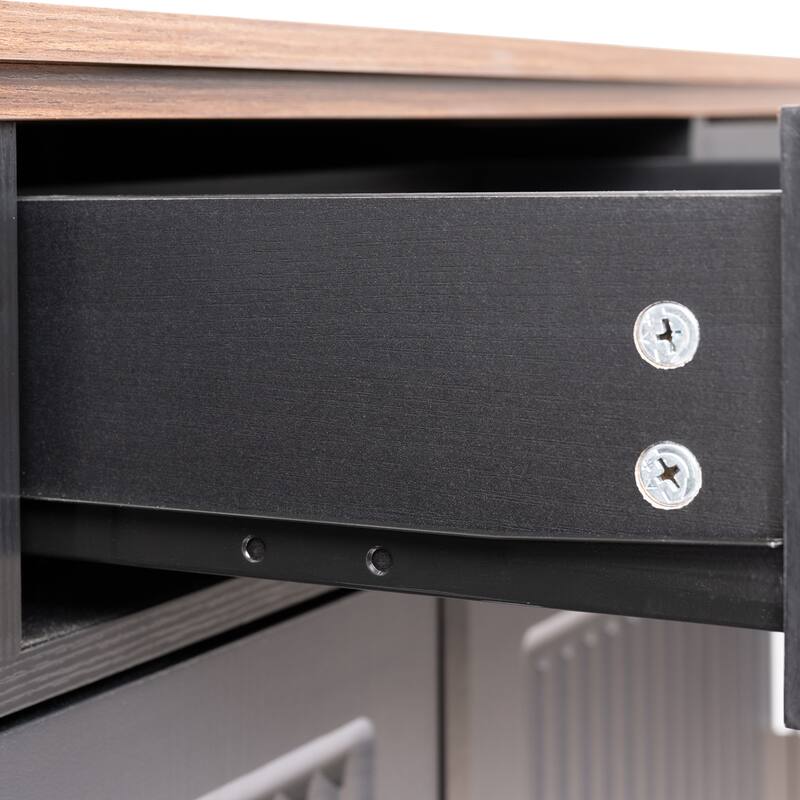 63" Farmhouse Sideboard Buffet Cabinet with 4 Doors and 3 Drawers