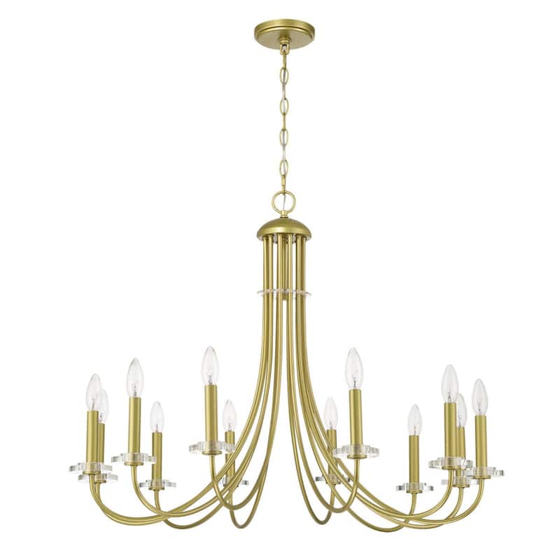 Acroma 12 - Light Dimmable Empire Gold Chandelier