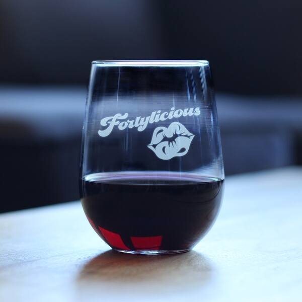 Fortylicious - Stemless Wine Glass - 40th Birthday Gifts - 17 Ounce - Bed  Bath & Beyond - 41975432
